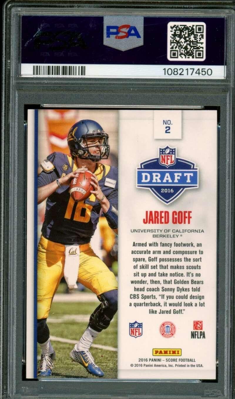 Ja Goff Rookie Card 2016 Panini Score NFL Draft #2 PSA 10 - Unsigned Football Cards