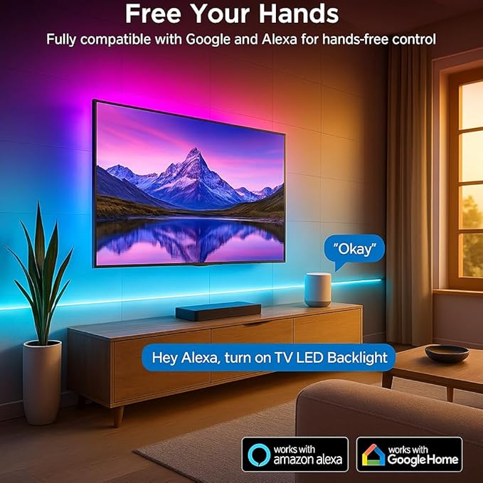 Tira LED TV 45-60 Pulgadas Control por Voz WiFi Alexa Google miniatura 5