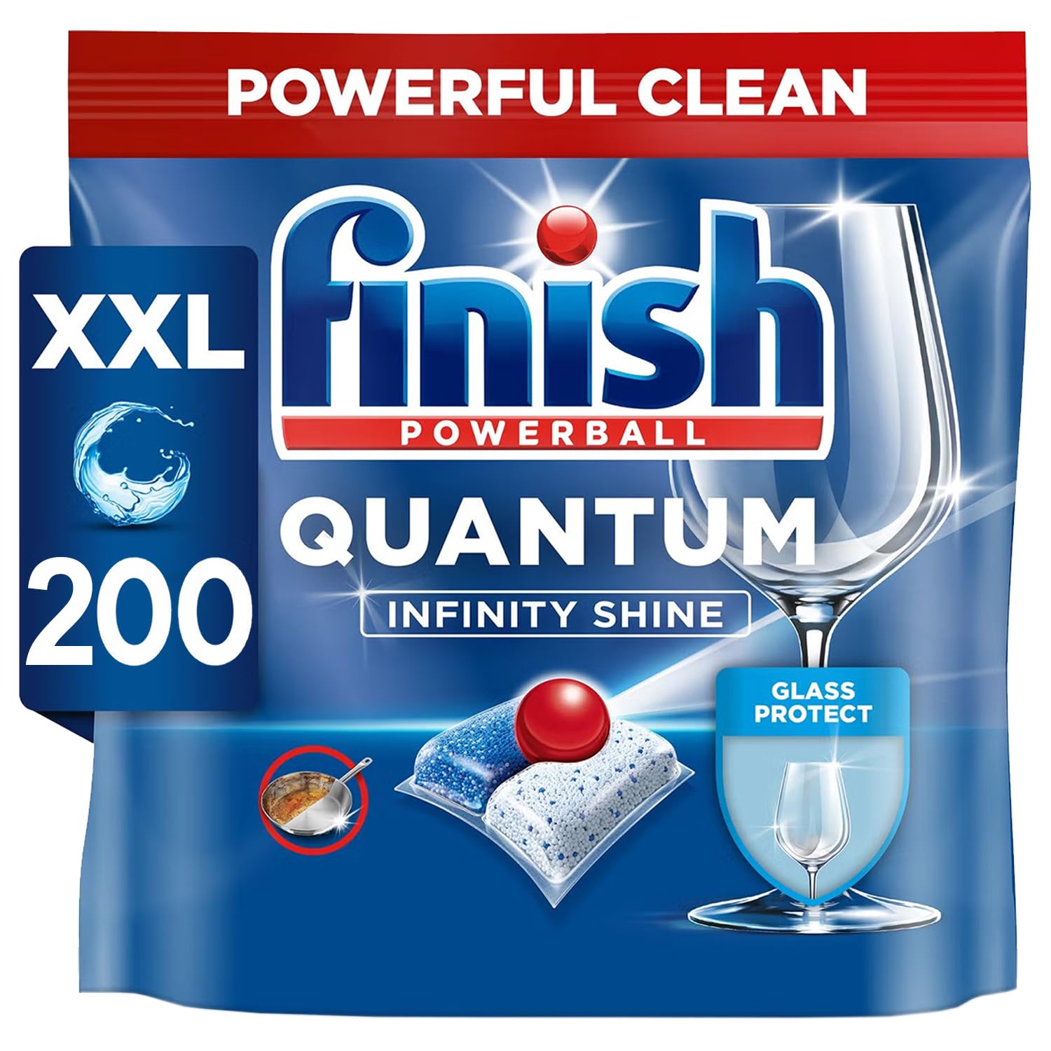 Finish Spülmaschinentablette Quantum Infinity Shine | 200 Tabs (100 x 2 Pck) | Frischer Duft | Für einen schnell löslichen, sauberen und funkelnden Glanz