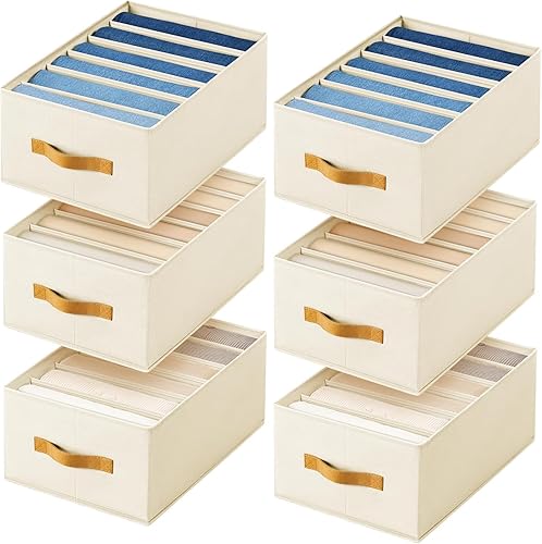 Miniatura 9 de DIMJ Organizadores grandes de ropa para armario, organizador de ropa plegable para jeans, suéter, camisa, pantalones, ropa interior, cajón de ropa