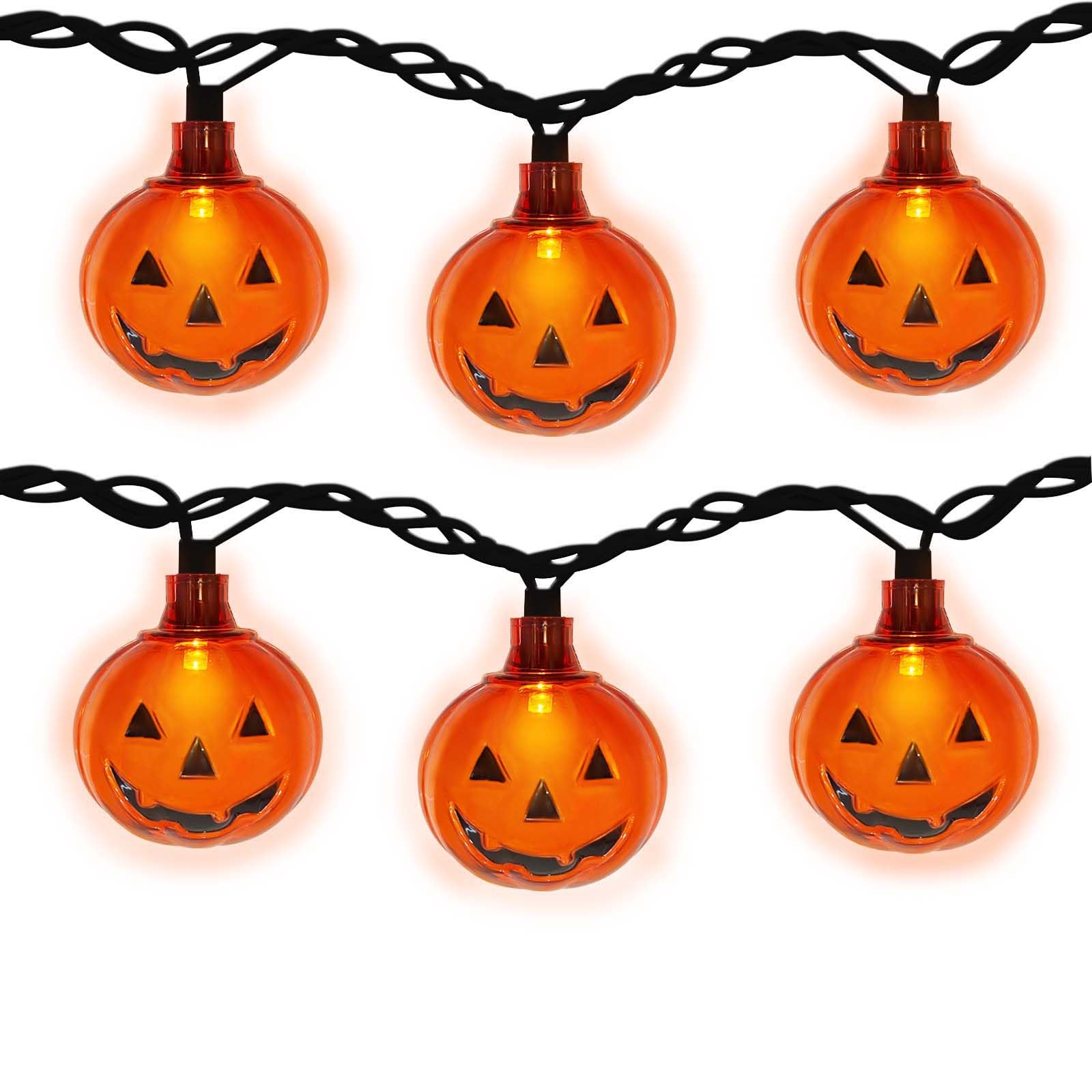 Halloween String Lights, 8.5Ft Pumpkin String Lights with 10 Bulbs for Outdoor & Indoor Halloween Party Decoration