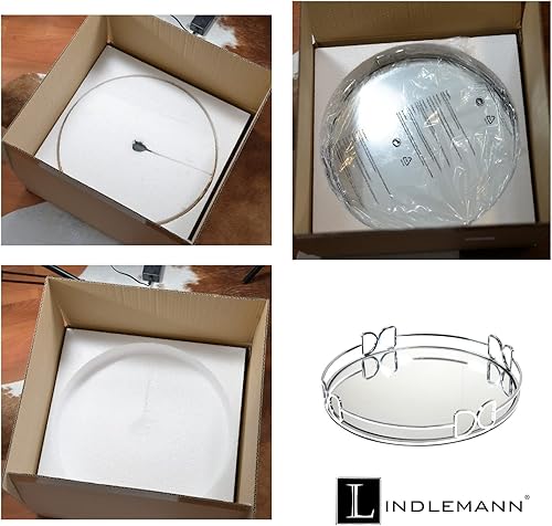 Miniatura 102 de Bandeja de tocador de cristal decorativa con espejo, bandejas de perfume para maquillaje, almacenamiento de cosméticos, organizador de Bandeja