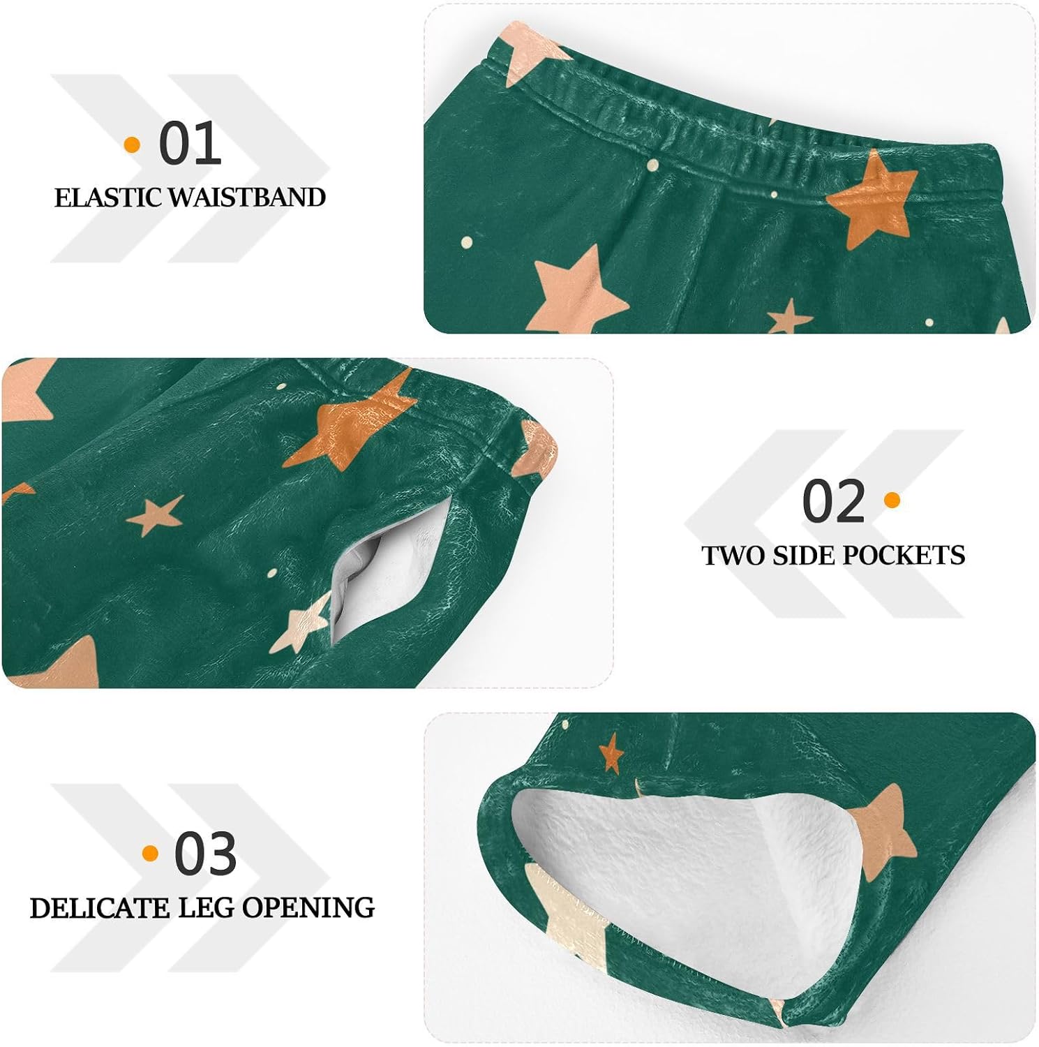 visesunny Stars Emerald Green Boys Pants for Kids Fleece Bottoms Long Jogger Pants Trousers with Pockets Size 6-14Y