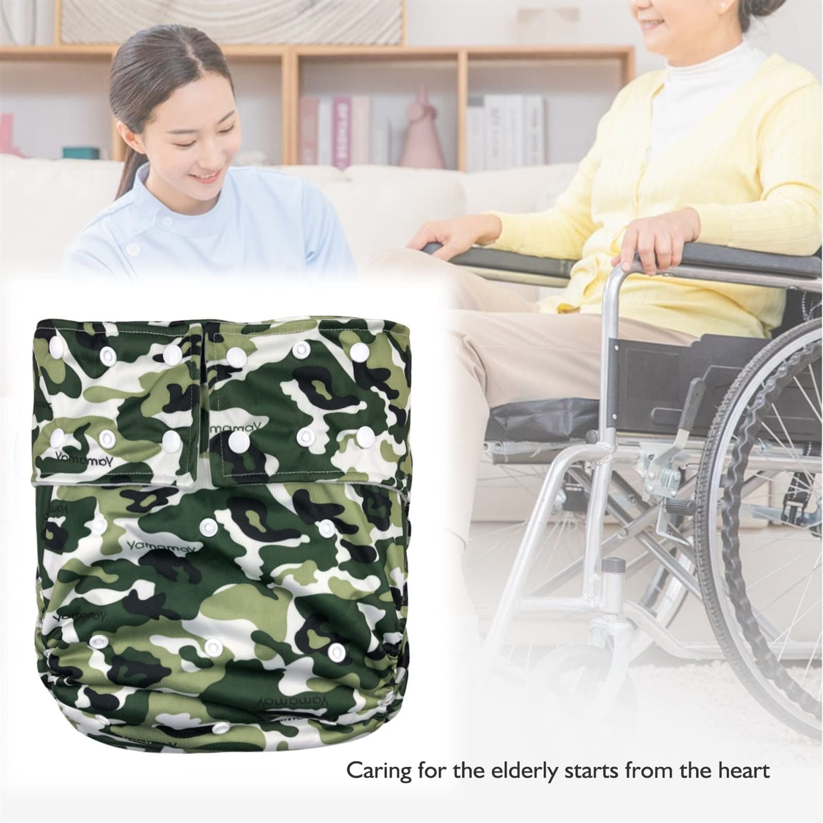 Wiederverwendbare Stoffwindeln Für Erwachsene, Inkontinenz-Taschenwindelhosen (Color : I, Size : Medium)