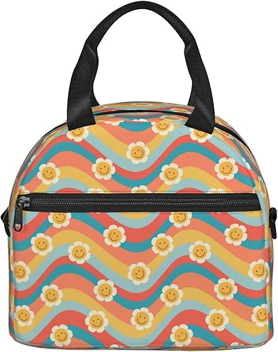 Miniatura 2 de Daisy Groovy Flowers - Bolsa de almuerzo aislada con correas para mujeres y hombres, bolsa impermeable para viajes de oficina
