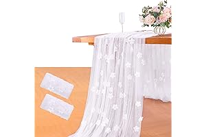 YOUMEHOME Pearl Table Cloth: 2 Pieces 10 FT Exquisite Bridal Shower Decoration