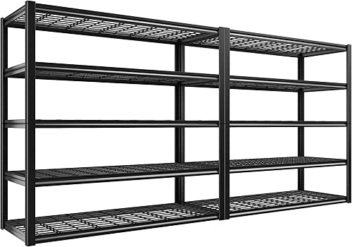 REIBII Estantería de garaje de 48.2 pulgadas de ancho, estantes de almacenamiento de 3000 libras, estantería resistente, estantes de metal