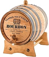 Vista 1 de Personalizado – Barril de envejecimiento de bourbon de roble blanco americano – roble envejecido (5 litros, aros negros)