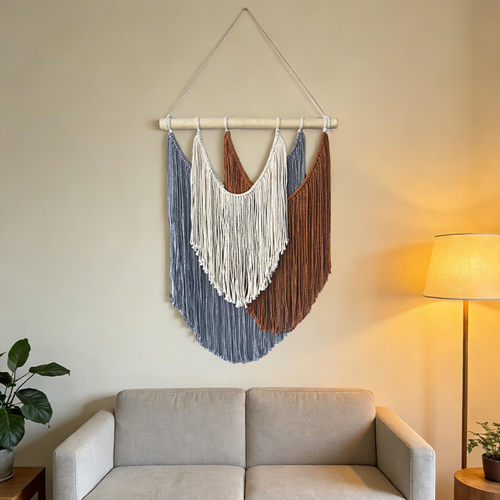 TaLcuS Boho Macrame Wall Hanging Woven Tapestry with Tassels, Aesthetic Bohemian Wall Art for Bedroom, Living Room, Apartment Backdrop(A2)