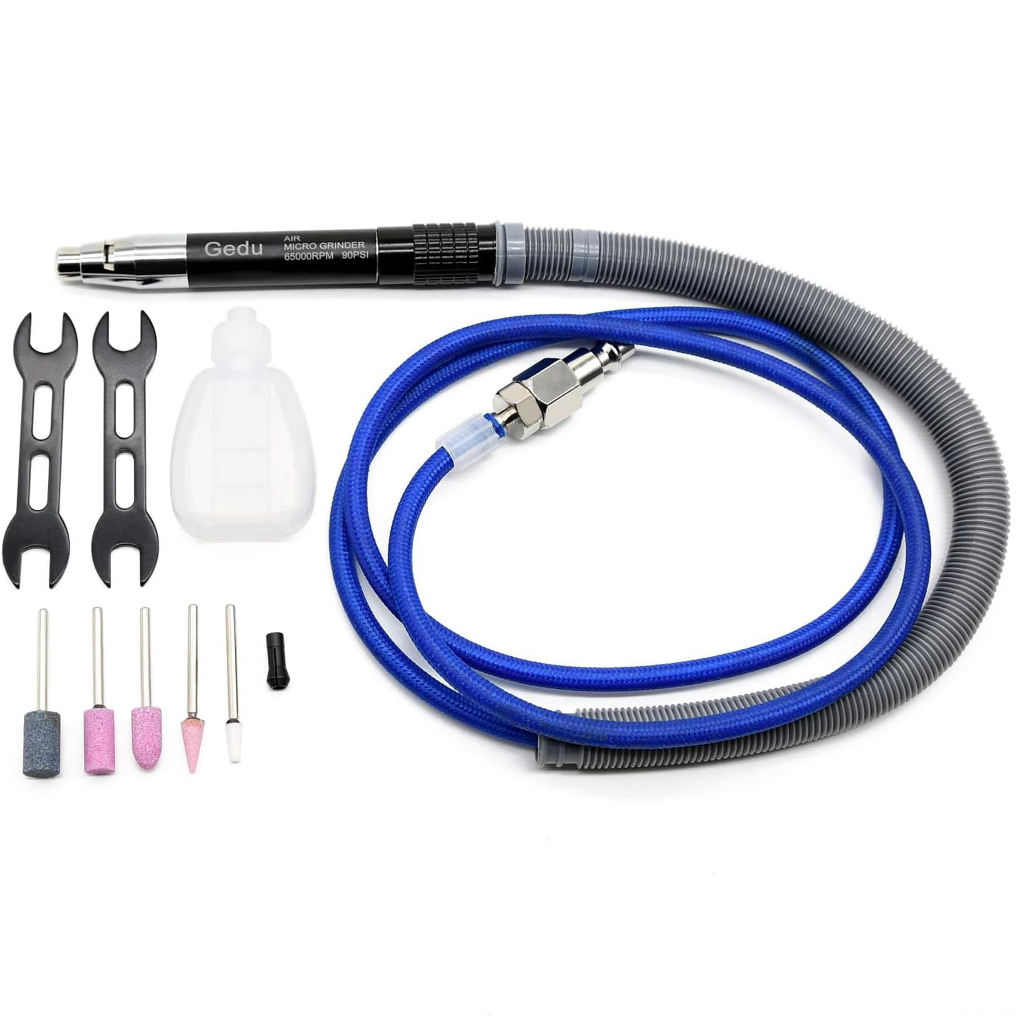 Set di levigatrici ad aria compressa, 1/8 pollici, mini matita, strumento di taglio a matita pneumatica, per levigatura di precisione e lucidatura, 65000 giri/min