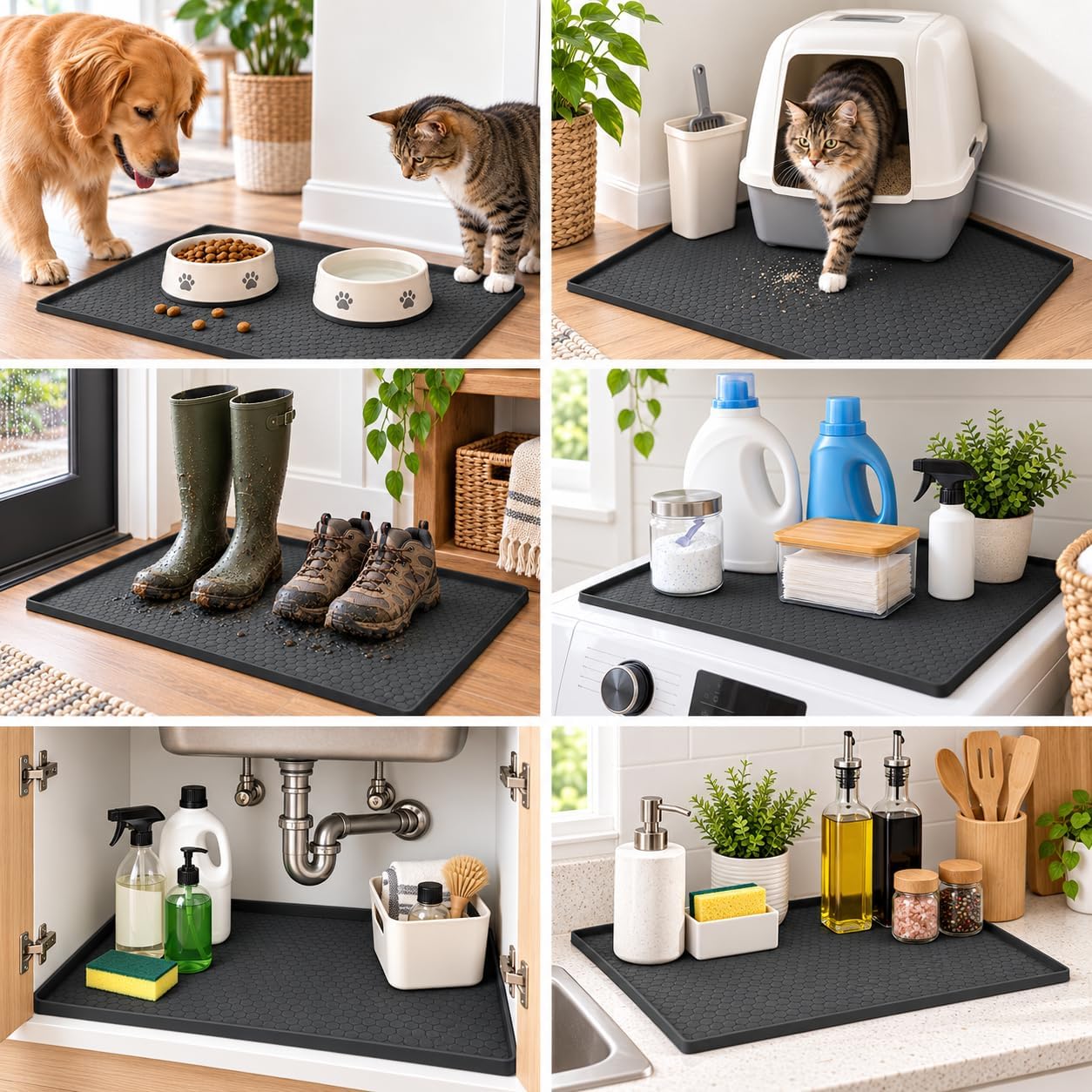 28“ x 19“ Waterproof Under Sink Mat for Bathroom,Kitchen,Pet Feeding Mat