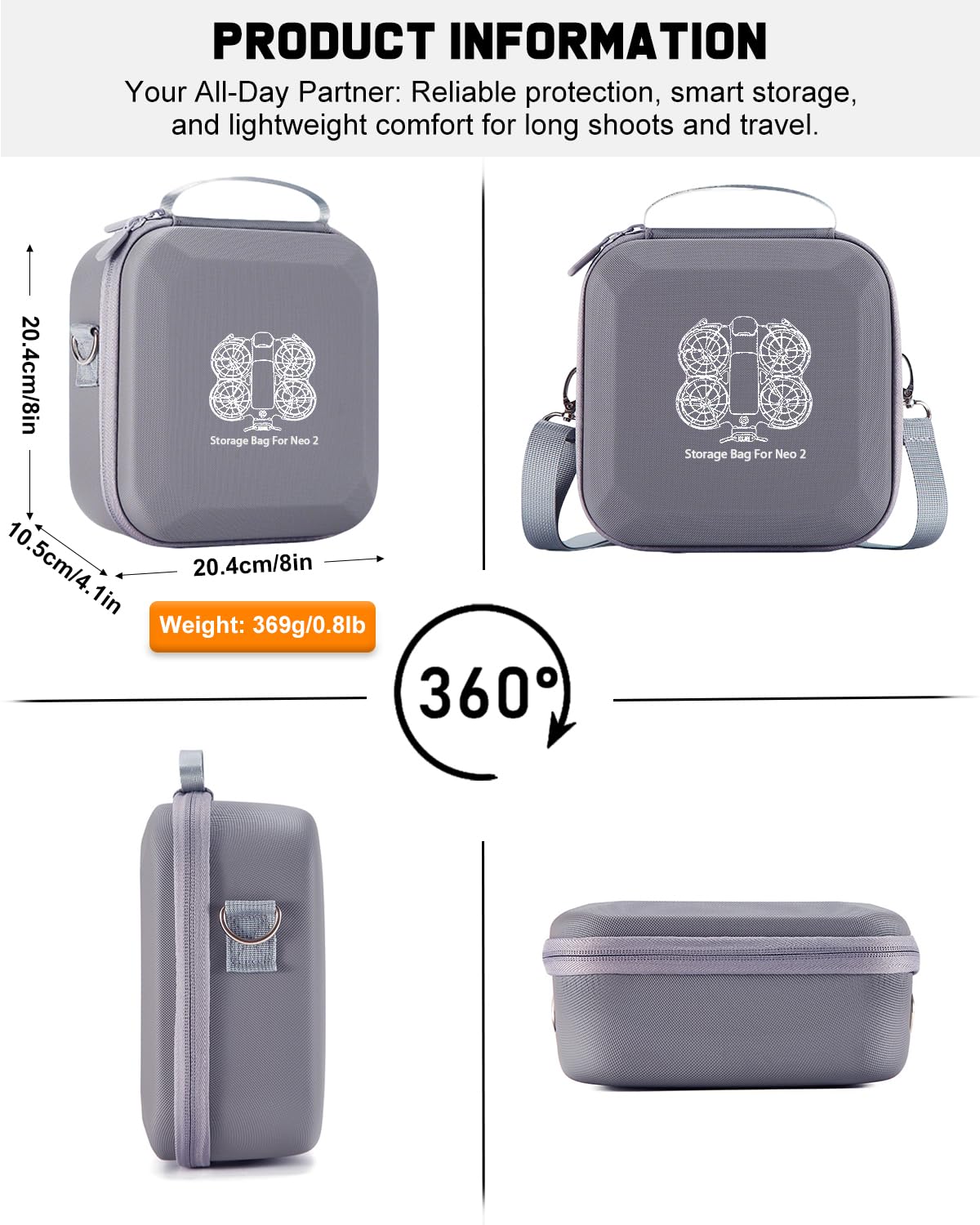 Custodia rigida per DJI Neo 2 Fly More Combo Case, Neo 2 No-rc, valigetta
