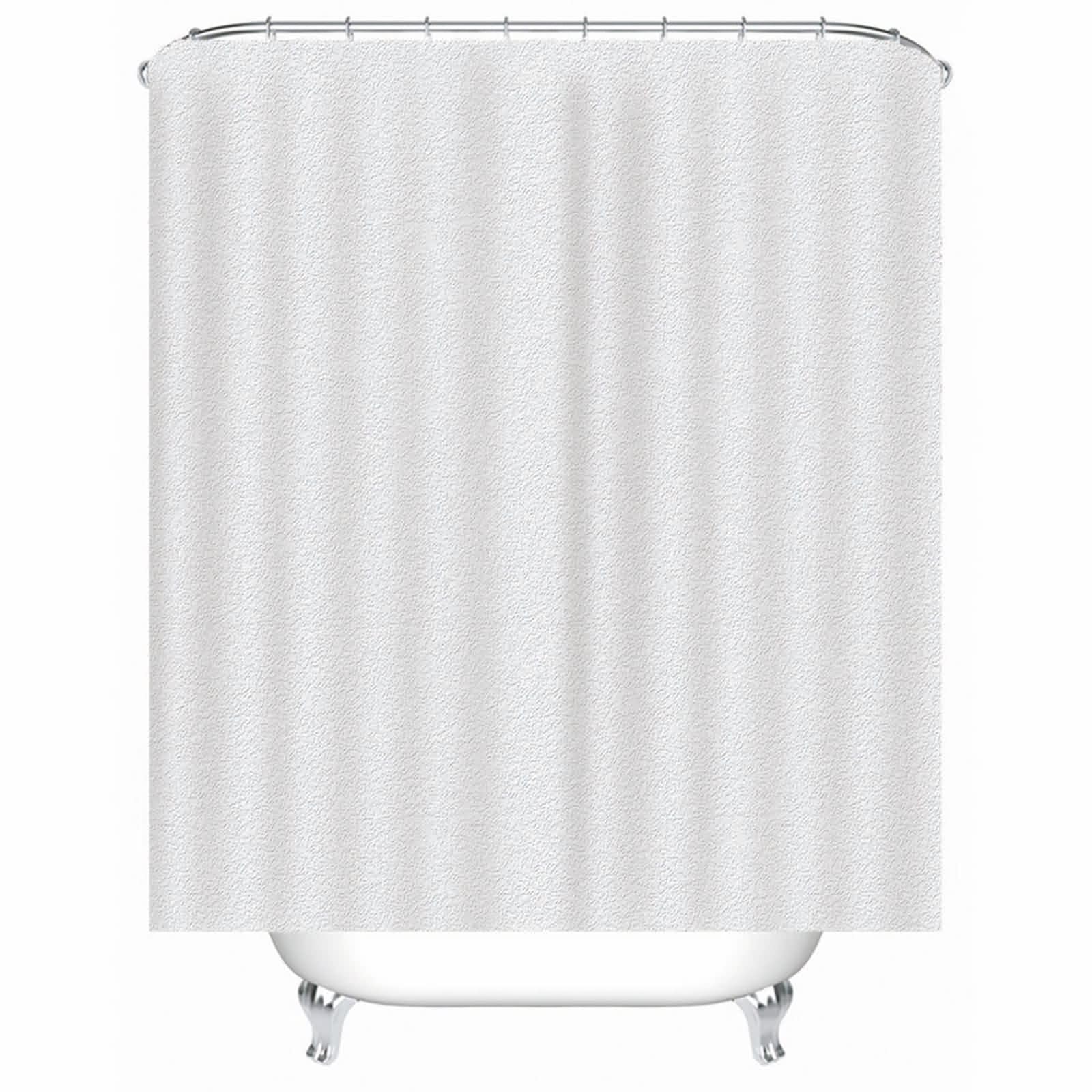 Rideau de douche blanc en polyester avec anneaux inclus pour salle de bain