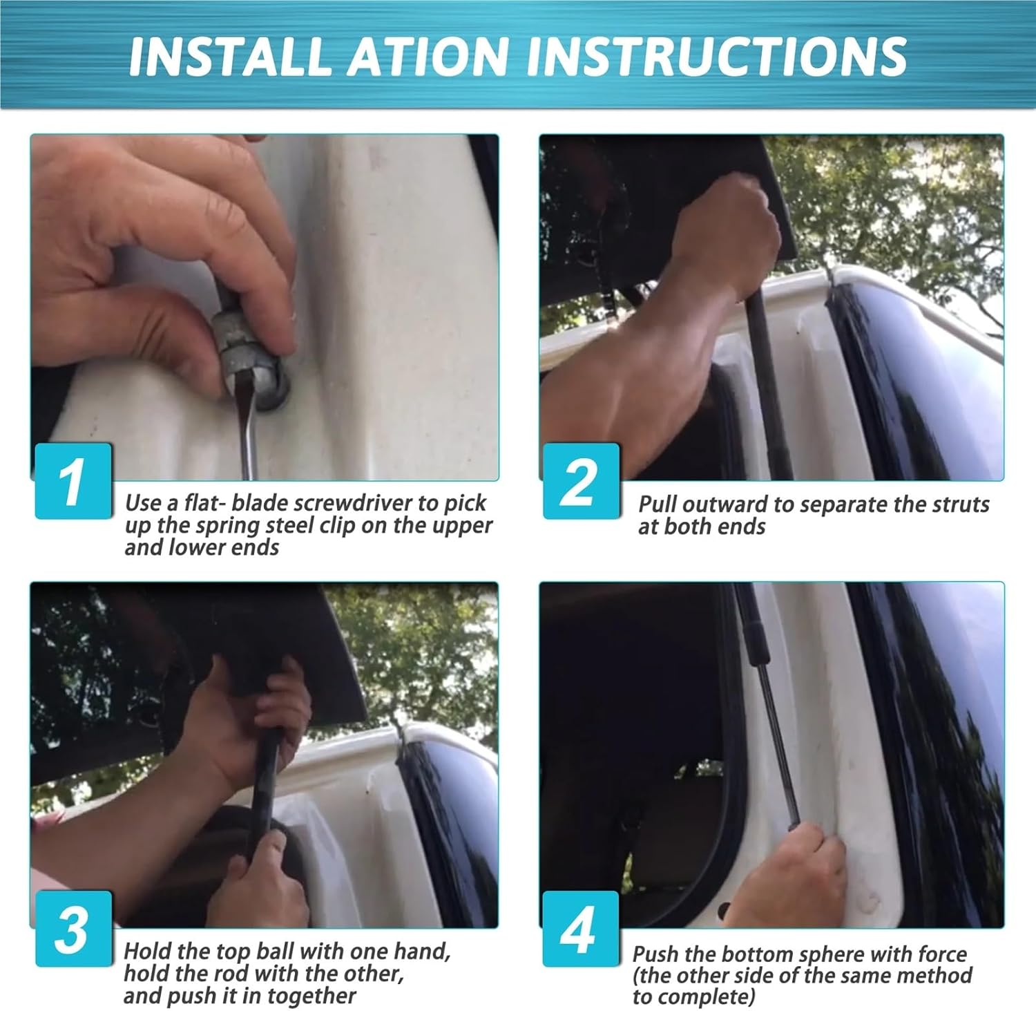 Tailgate Struts 2Pcs Car Rear Tailgate Window Support Rods Gas Spring Shock Absorbe Lift Struts Fit for Ford 1991-2003 Accessories Steady