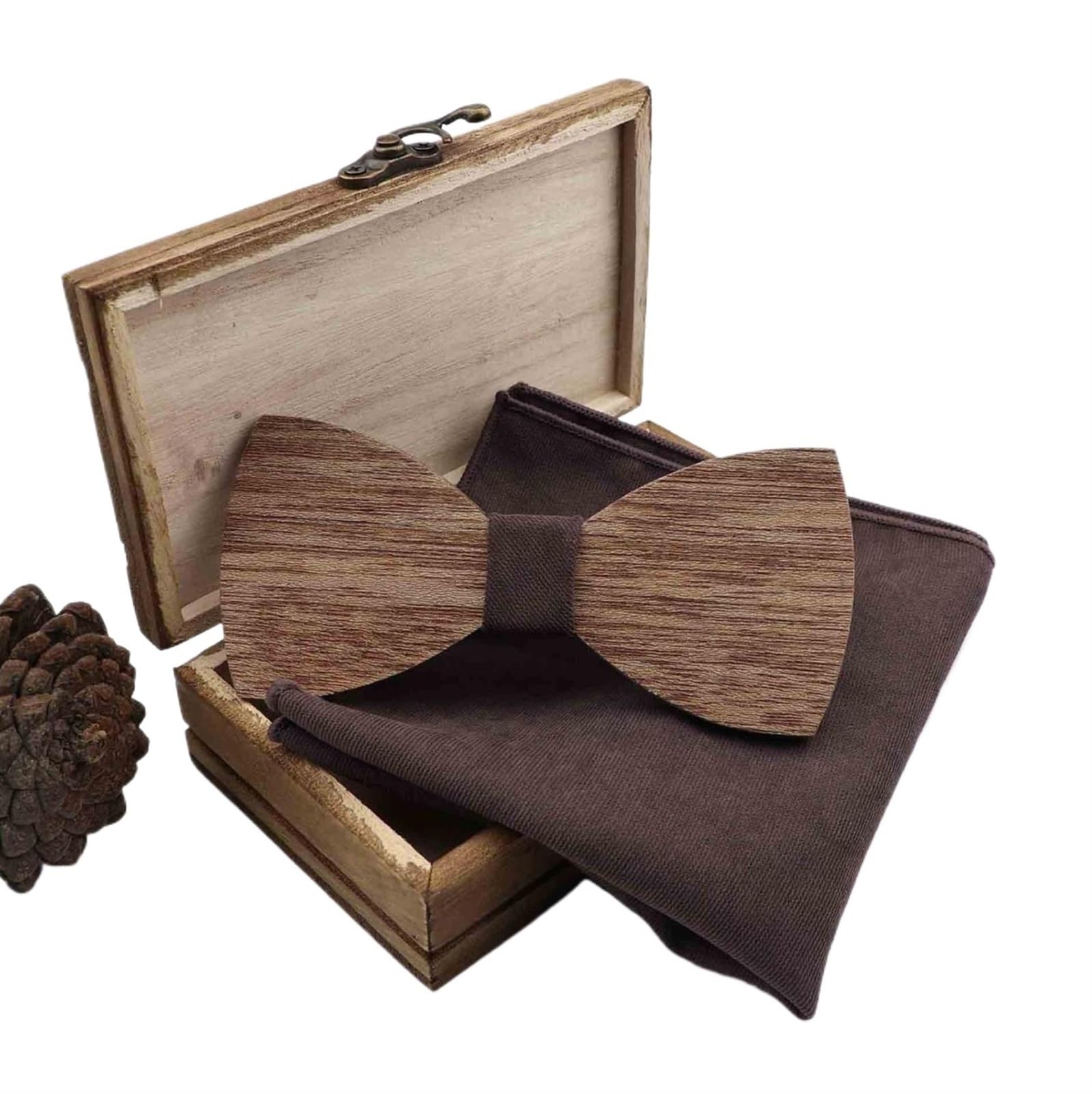 Pajaritas Hombre Pajaritas de Madera, Conjunto de pañuelo de Bolsillo for Hombres, Fiesta de Boda, Color sólido, Madera Entera(Color14)