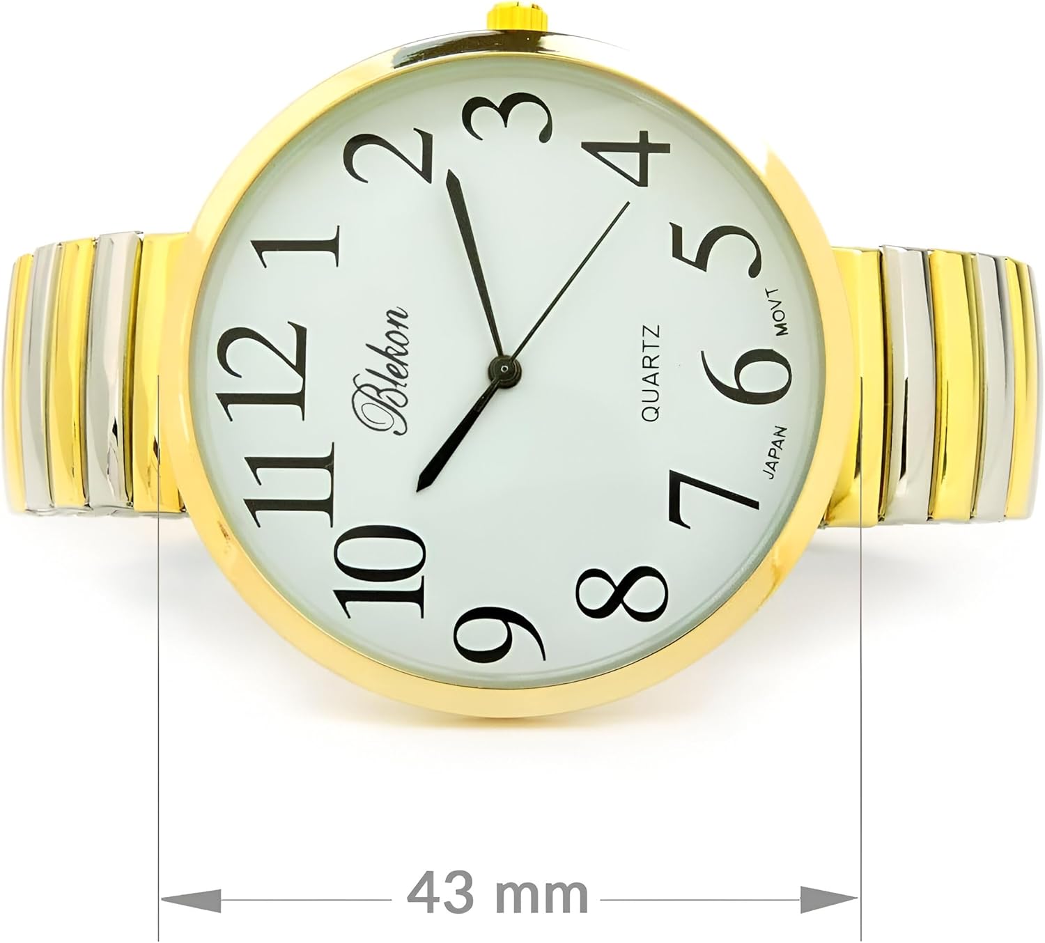 Geneva Super Large Stretch Watch Clear Number Easy Read (Two Tone) - Image 2