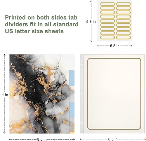 Miniatura 10 de Rouidr - Carpeta de 3 anillos con portapapeles, organizador de 1 pulgada, tamaño carta de 8.5 x 11 pulgadas, pestañas divisorias y fundas