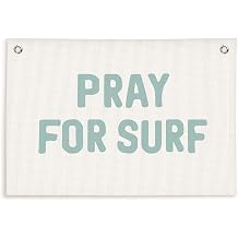 Lacama Surf Decor, Coastal Beach Room Decor Aesthetic, Surf Blue Linen Banner Wall Hanging Canvas Banner Flag Decor for Coastal Surfer Room Bedroom Beach Decorations 30x20 In