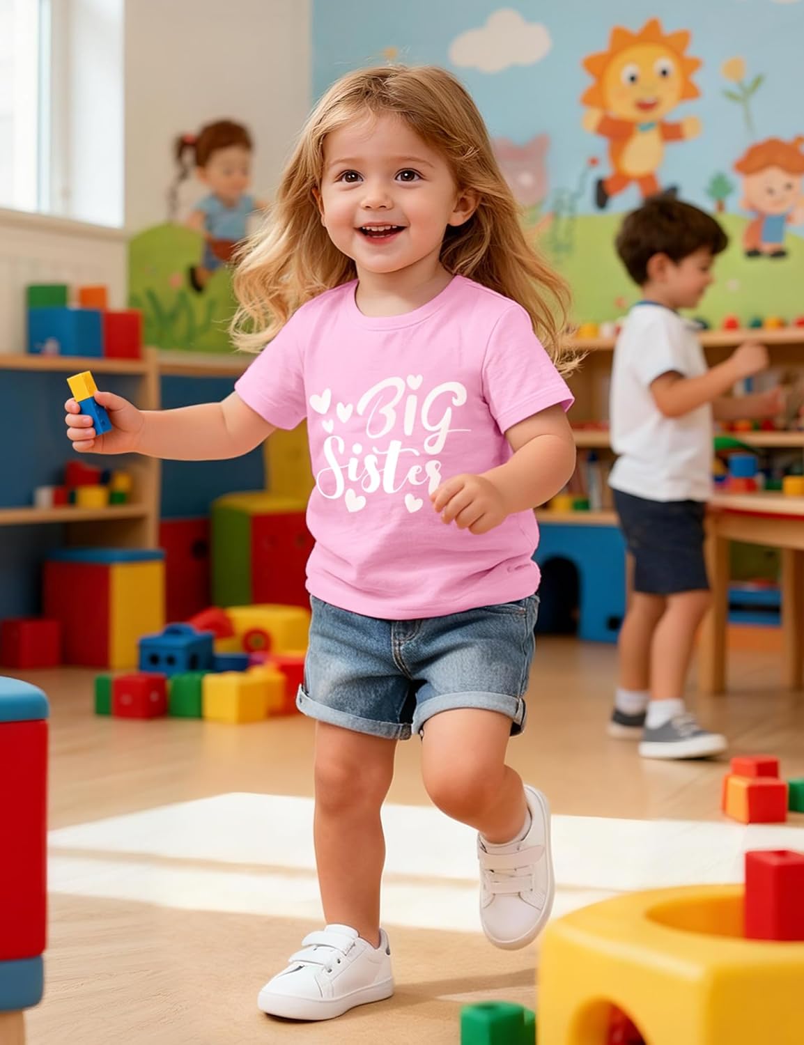 Big Sister Shirts for Toddler Girls Promoted to Big Sister Outfit Announcement T-Shirt for Girl Size 2-8 Years - Image 7