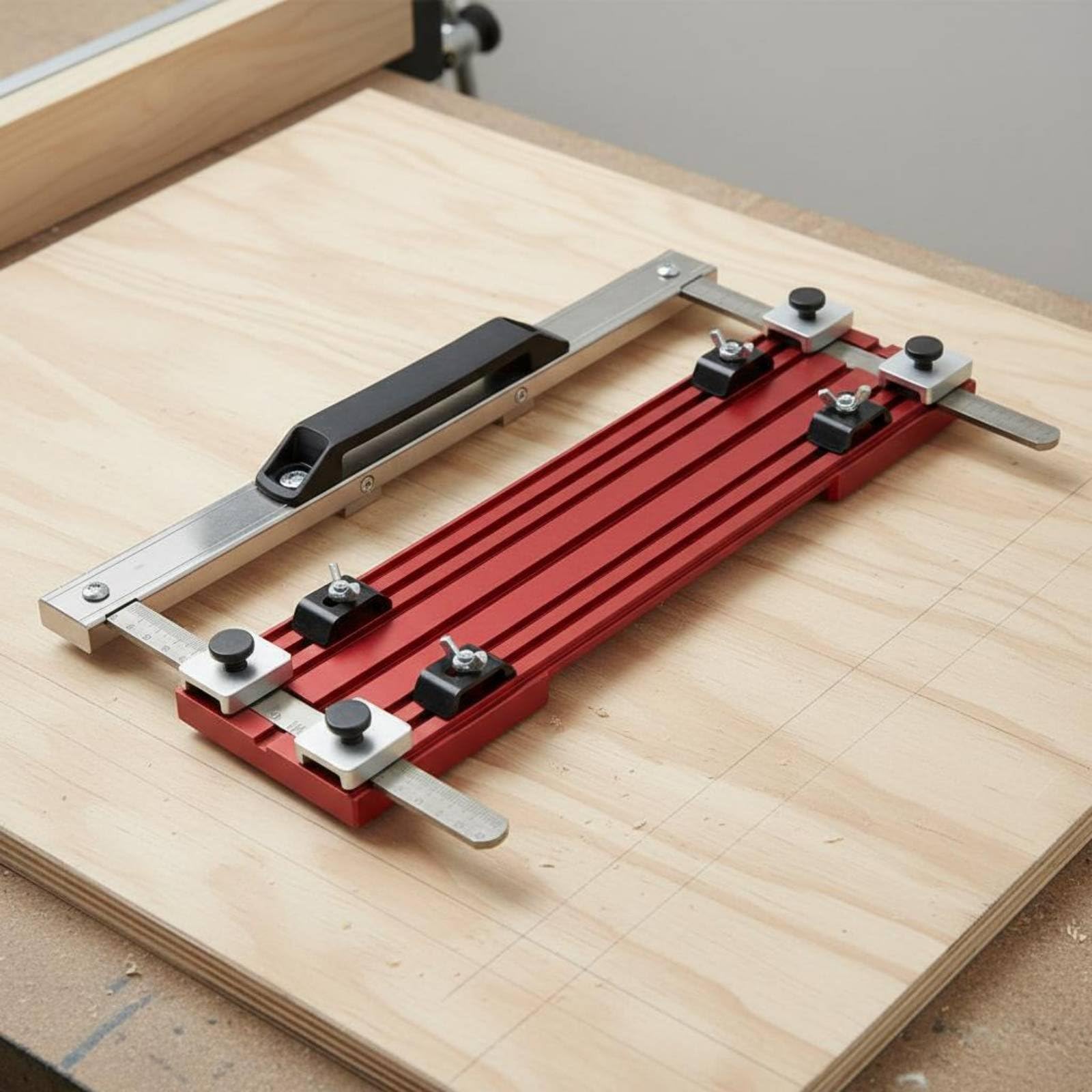 Base per Macchina da Taglio Supporto Robusto con Scale Integrate Slot di Posizionamento Manico Antiscivolo Screw Adattabile Adatta per Bricolage Manutenzione Domestica, 500MM, Con Ruote