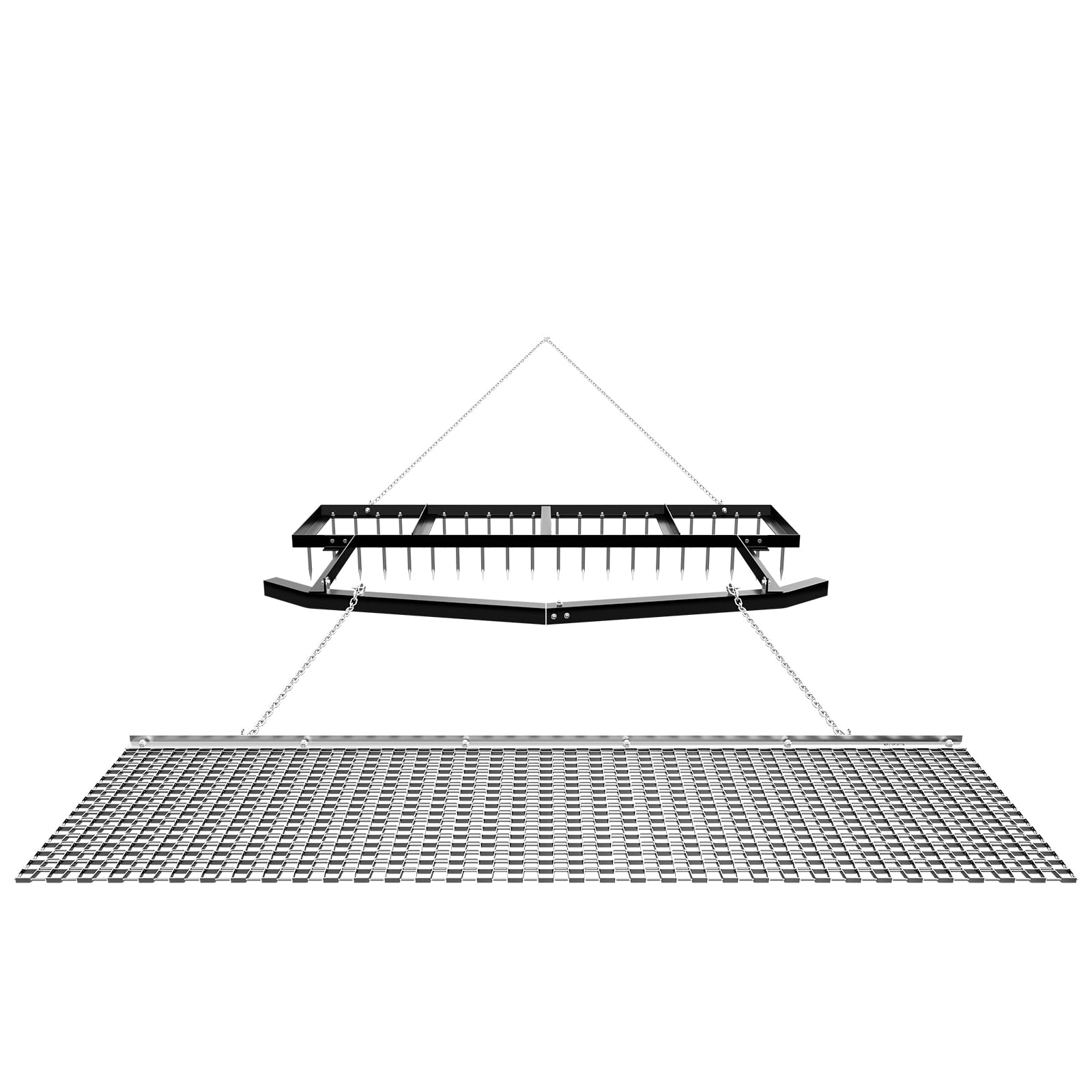VEVOR Niveladora de Camino de Entrada Remolcable 1,8 m con Rastra de Cadena, Rastrillo Nivelador de Césped Resistente, Compatible con ATV, UTV, Tractores, para Caminos de Grava, Nivelación de Campos