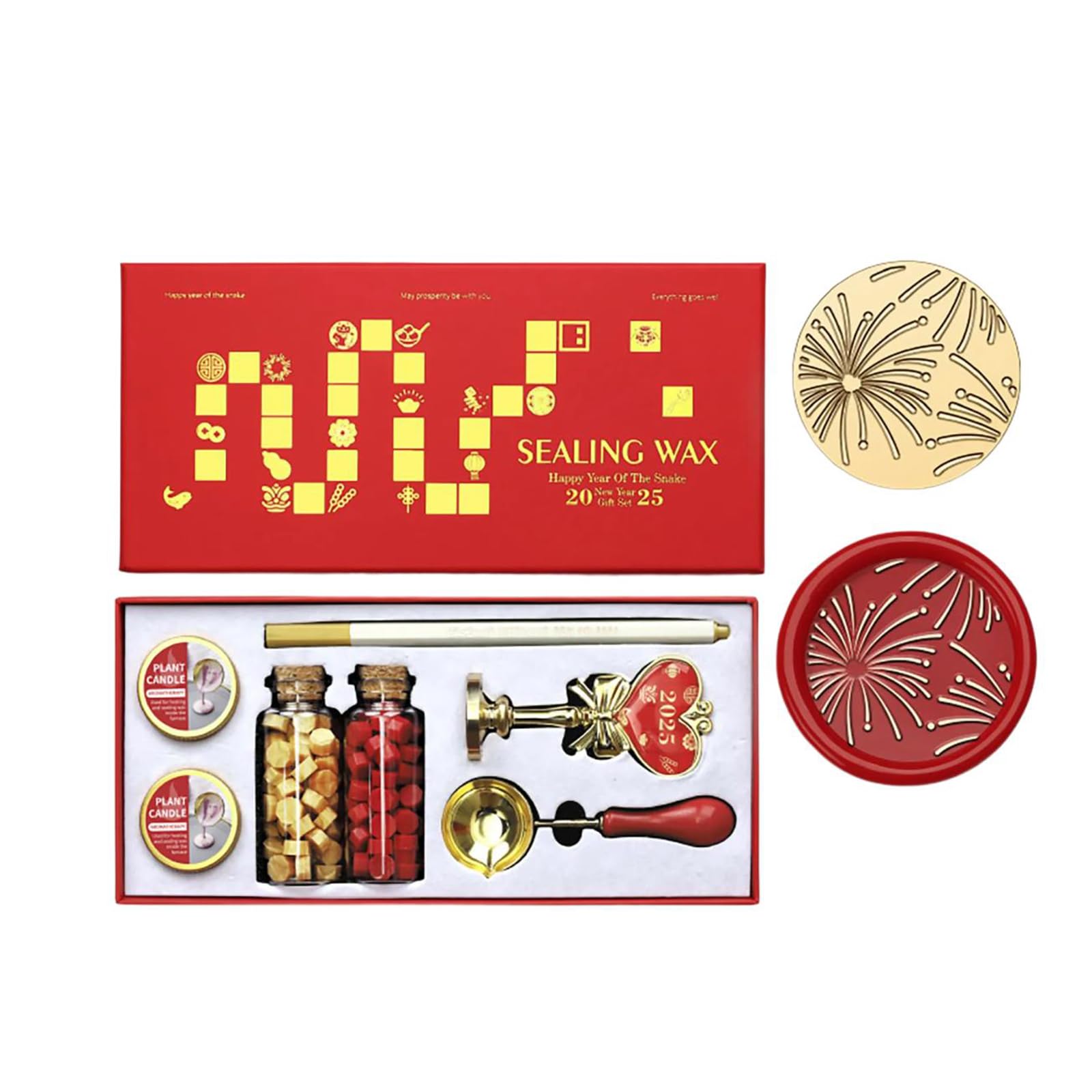 Yhplxyuus Year of the Snake Themed Seal Stamp Seal Beads Melting Spoon and Set for Envelope Card Party Invitation Decorative Envelope