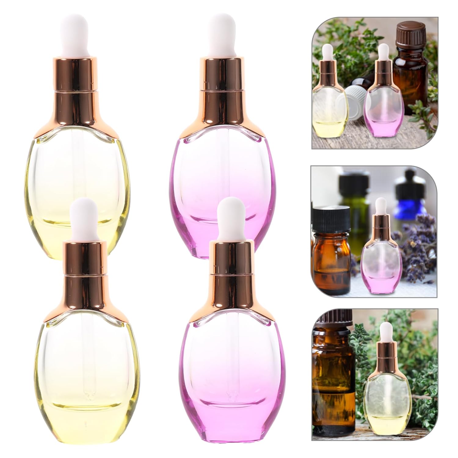 PartyKindom Glass Dropper Bottles 30ml Essential Oil Bottles Travel Size for Essential Oils Random