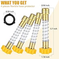 Vista 4 de Protector de manguera de jardín, adaptador de extensión de manguera flexible, protector de torceduras de manguera sólida con resorte helicoidal
