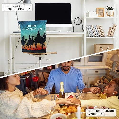 Miniatura 6 de clothmile Juego de 6 fundas para sillas de Jesús, fundas de asiento de comedor, fundas para sillas de comedor, fundas para decoración de habitación,