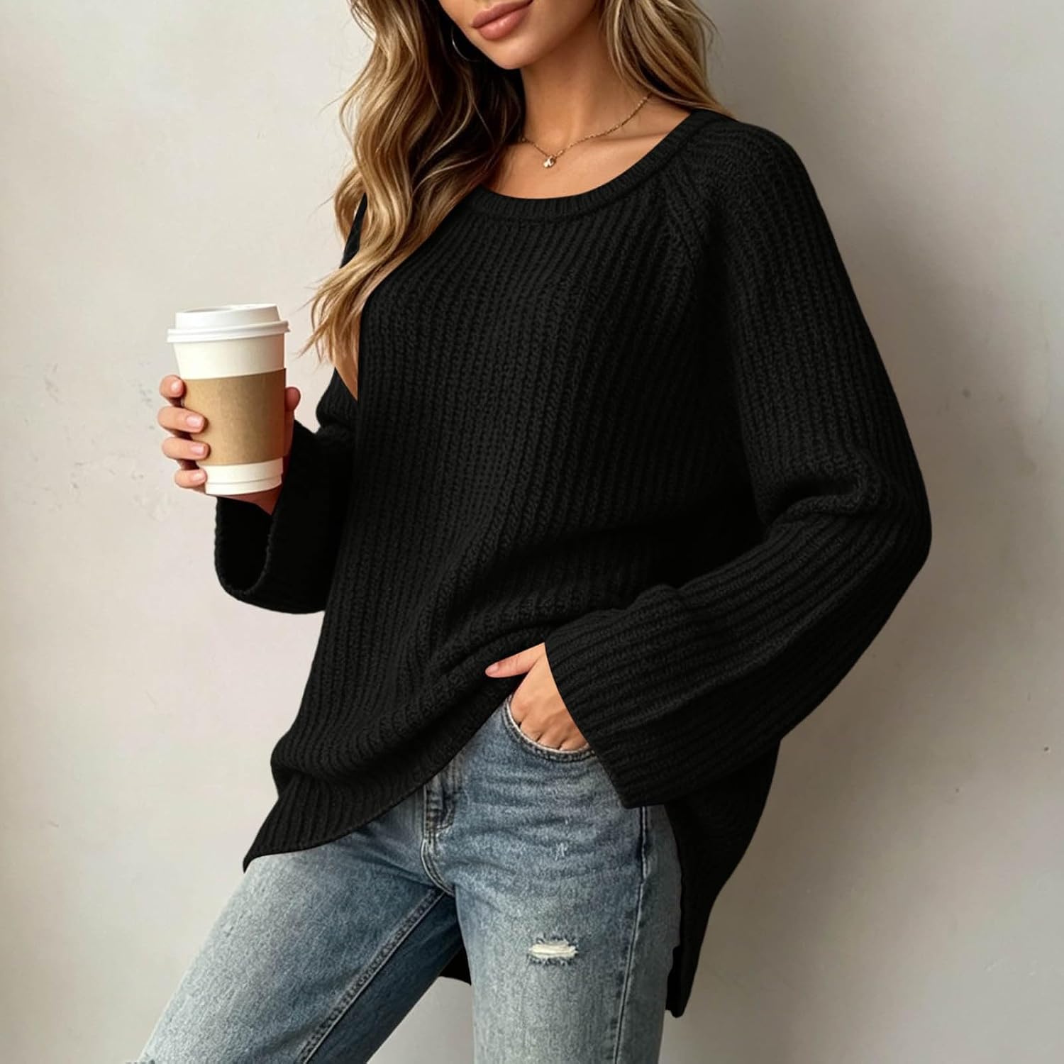 Women's Oversized Long Sleeve Crewneck Pullover Sweaters