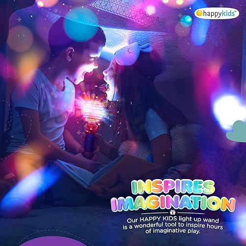 Miniatura 6 de Happy Kids Juguete de varita mágica LED – Globo de estrella que cambia de color – Diversión giratoria – Gran juguete sensorial para niños con
