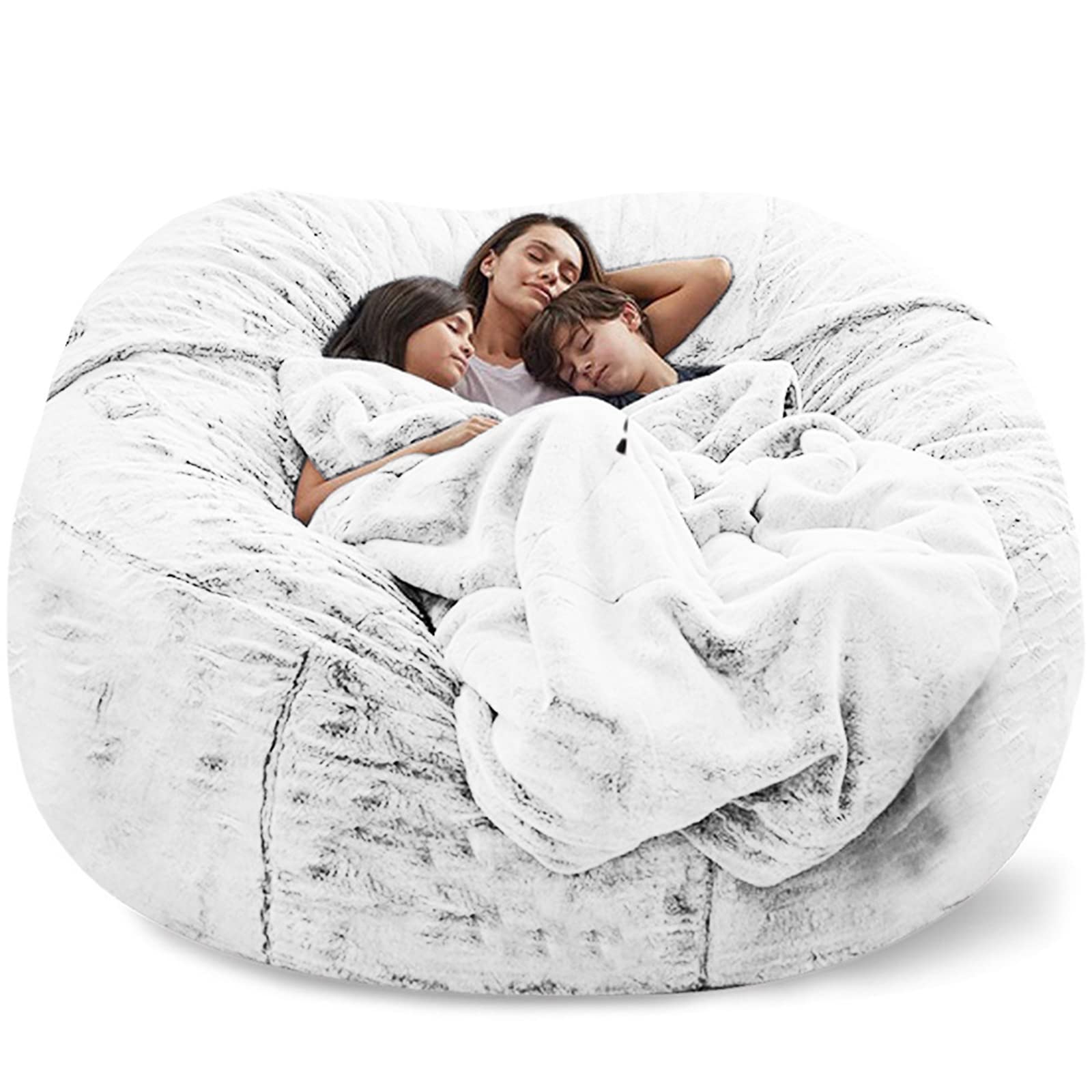 Housse de pouf vide pour rangement peluches et stockage textile