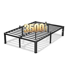 14 Inch King Size Bed Frame 3500Lbs Heavy Duty Metal Platform with Round Corner Legs Mattress Slide Stopper