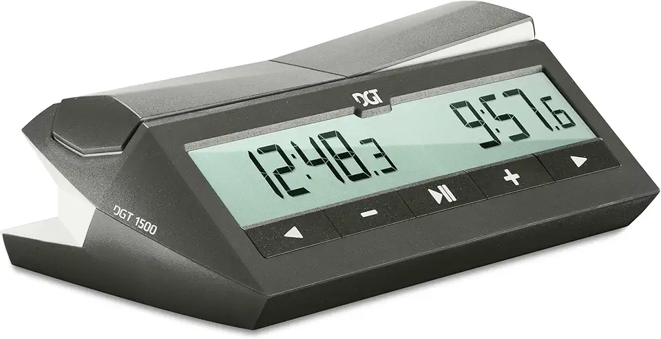 Relógio de xadrez digital DGT 1500 para jogos de xadrez em ritmo acelerado (cinza)