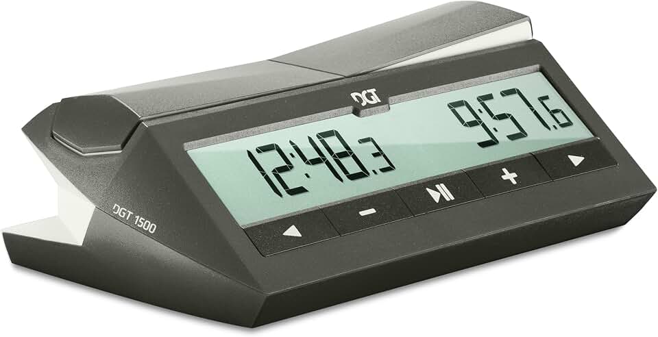 Relógio de xadrez digital DGT 1500 para jogos de xadrez em ritmo acelerado (cinza)