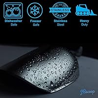 Vista 2 de JBscoop Cuchara de hielo con agujeros. Cuchara de hielo de acero inoxidable con orificios de drenaje para reducir la dilución no deseada. Resistente