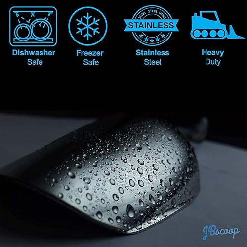 Miniatura 2 de Cuchara de metal de acero inoxidable, cuchara de palomitas de maíz, cuchara de comida para perros de 9.4 pulgadas para fiestas, bodas, resistente