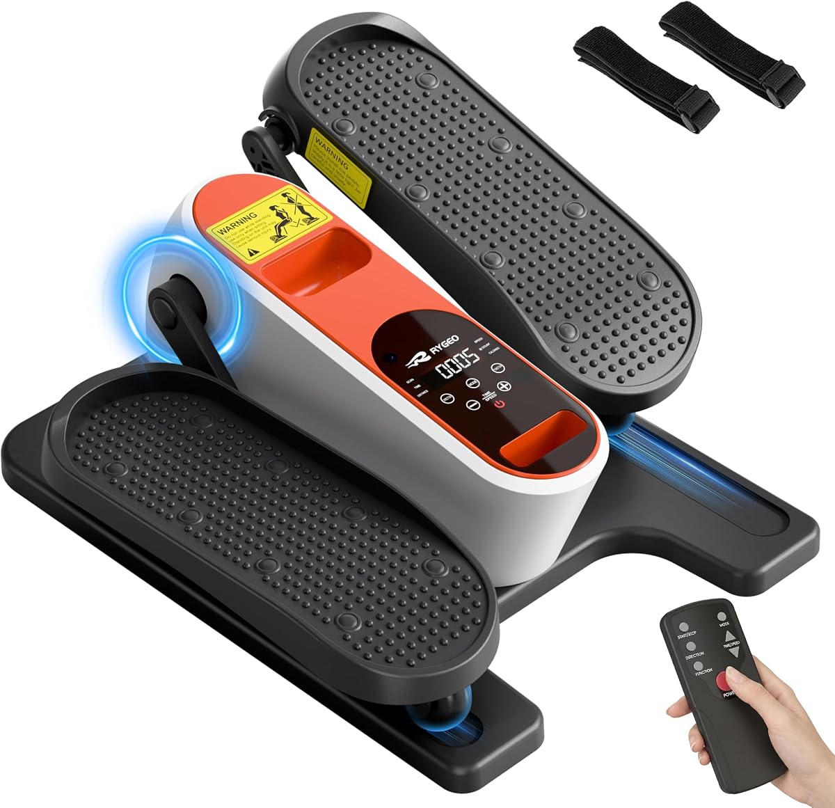 Máquina elíptica debajo del escritorio, mini ejercitador de piernas elipse como se ve en la televisión, ejercitador de pedal eléctrico silencioso portátil mientras está sentado para personas mayores, 12 velocidades, modo manual y automático para el hogar y la oficina
