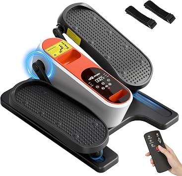 Under Desk Elliptical Machine, Mini Ellipse Leg Exerciser as Seen on TV, Portable Quiet Electric Seated Pedal Exerciser While Sitting for Seniors, 12 Speeds, Manual & Auto Mode for Home & Office