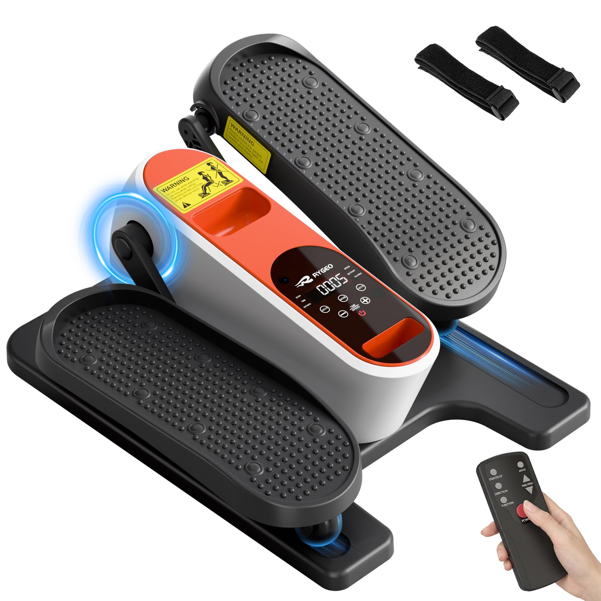 Mini Elliptical Leg Exerciser, Electric Seated Pedal Exerciser for Seniors, Under Desk Elliptical Machine for Home & Office, 12 Speeds Quiet Exercise Bike, Manual & Auto Mode, Forward & Reverse