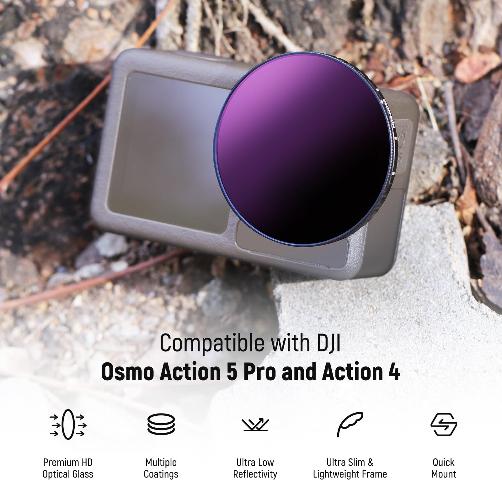 NEEWER Adjustable CPL Filter Compatible With DJI Osmo Action 5 Pro & Action 4, S | Australia
