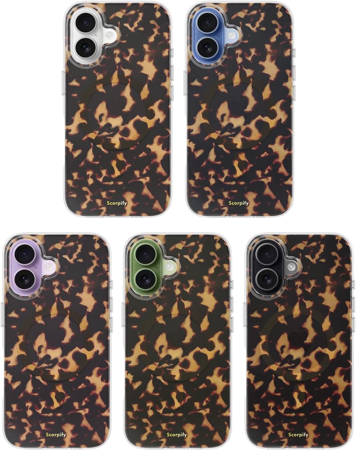 SCORPIFY for iPhone 17 Case [Compatible with MagSafe] with Dark Brown Tortoise Shell Design, Cute Brown Magnetic Phone Cover for Women Girls, Slim Shockproof Bumper - Image 6