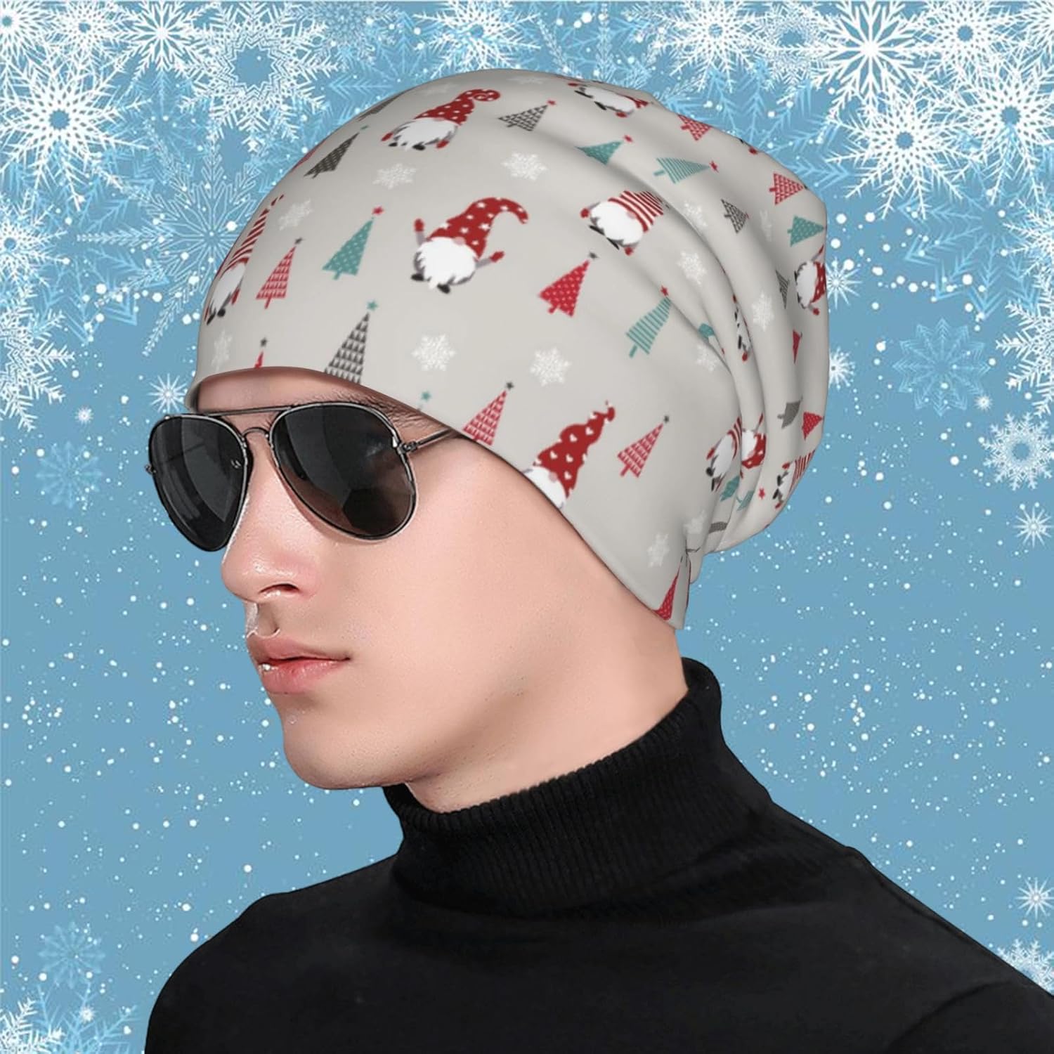 Christmas Beanie Chemo Hat Xmas Skull Cap Slouchy Knitted Hats Soft Headwear for Women Men Adults - Image 7