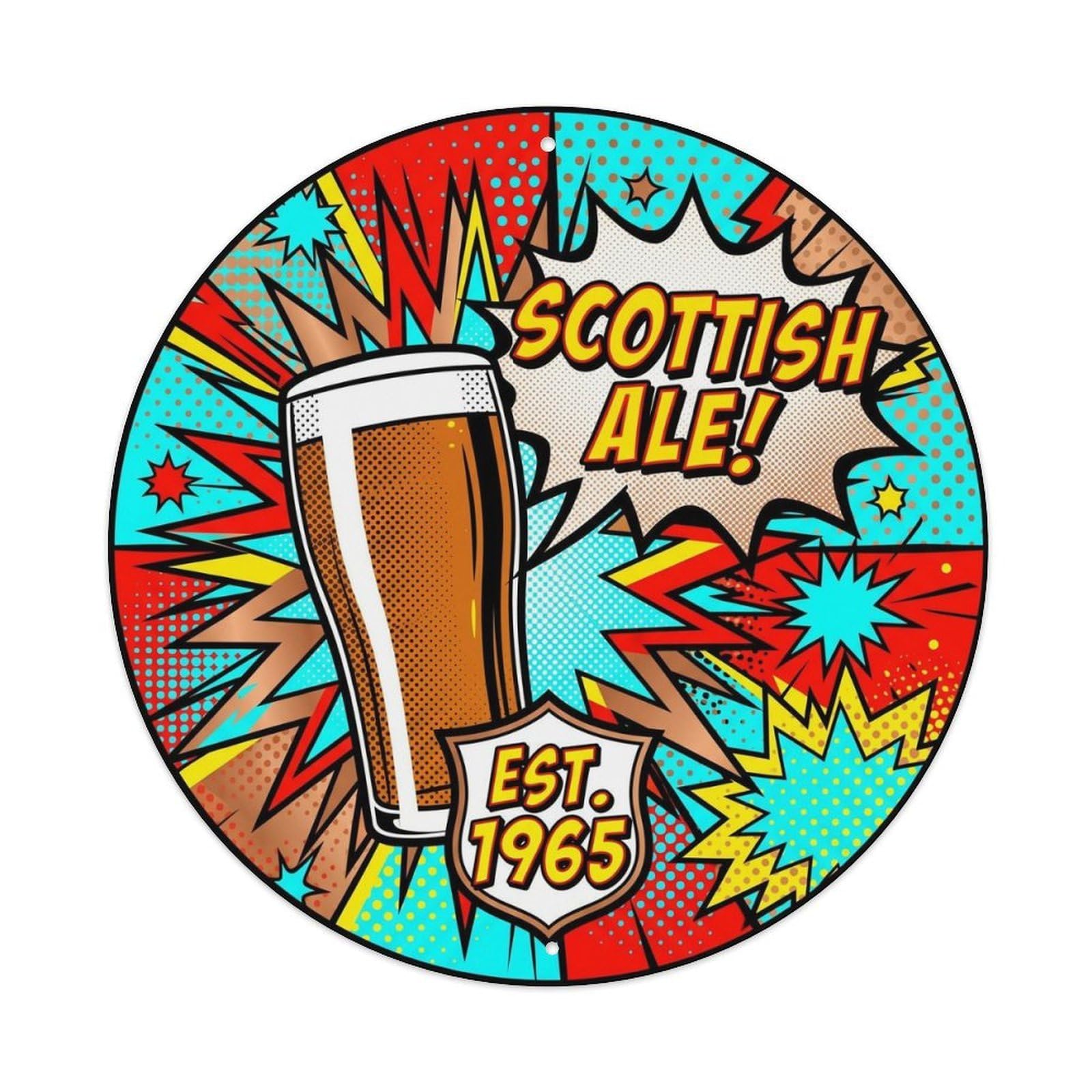 Scottish Ale Traditional Malt Barrel Brew Copper Kettle Metal Tin Sign