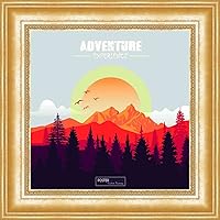 Vista 9 de Poster Palooza 15x17 Traditional Gold Complete Wood Picture Frame with UV Acrylic Plexiglass, Foam Board Backing & Hardware Included