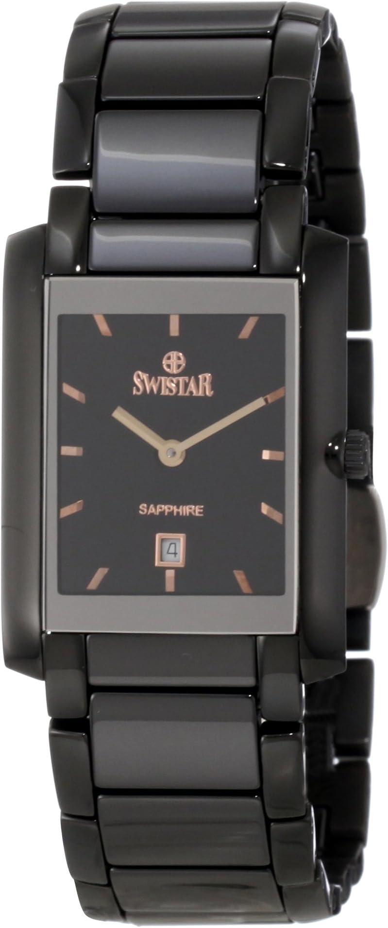 Swistar Women's 454-66L Swiss Quartz Scratch Resistant Ceramic and Stainless Steel Dress Watch