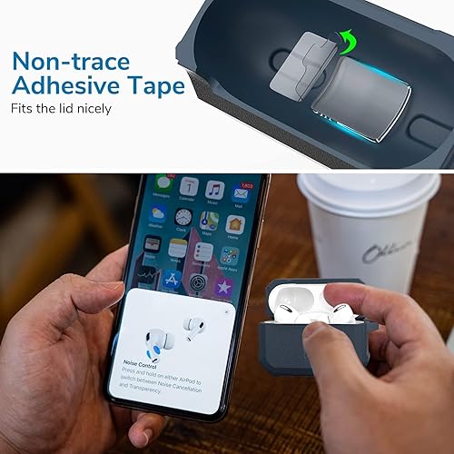 Miniatura 7 de KMMIN Funda compatible con Airpod Pro de 2 generación (cable USB-CLightning), compatible con Airpod Pro (Gen 21, 202320222019) con llavero de