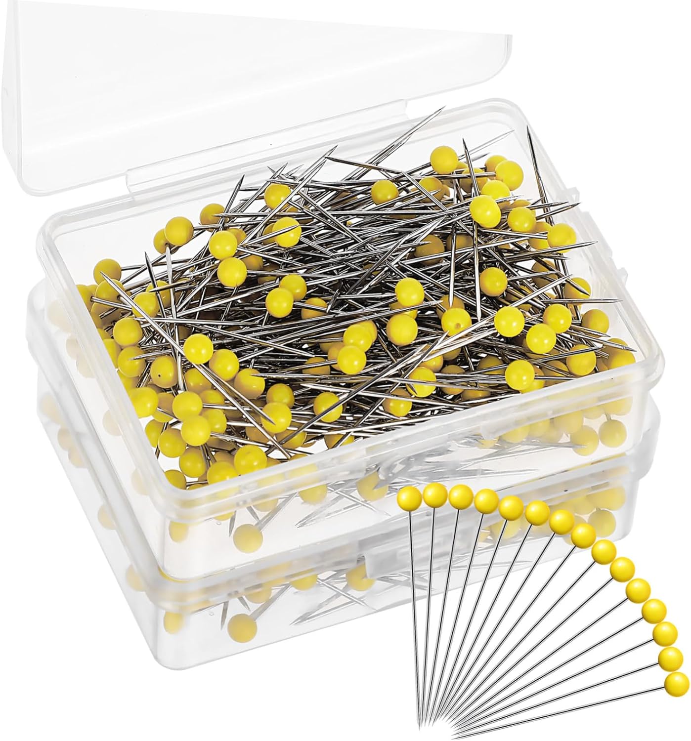 500Pcs Glass Head Pins for Crafts Durable Straight Sewing Pins with Heads for Jewelry Making Quilting and Various Craft Projects