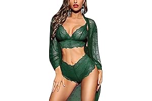 Women's Alluring 3-Piece Lingerie Set with Robe