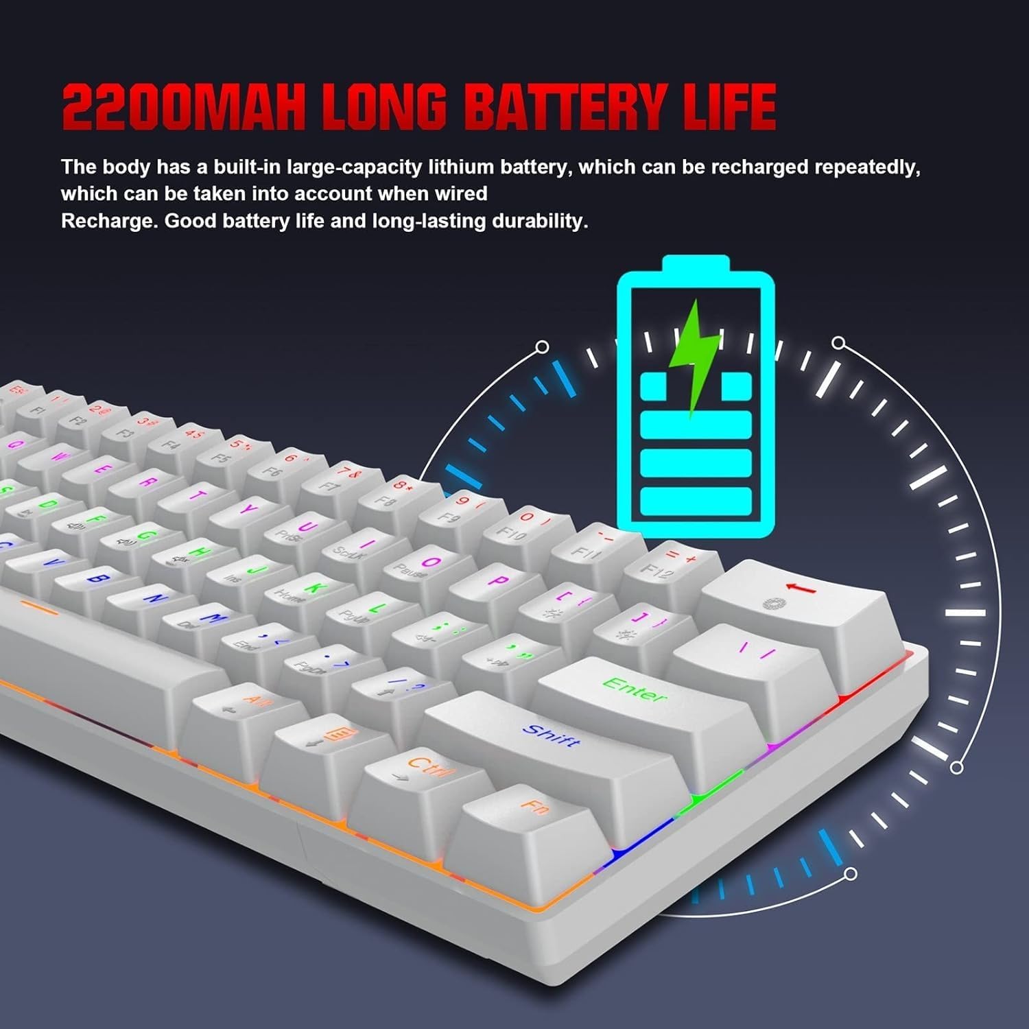 HXSJ L800 keyboard with battery charging indicator